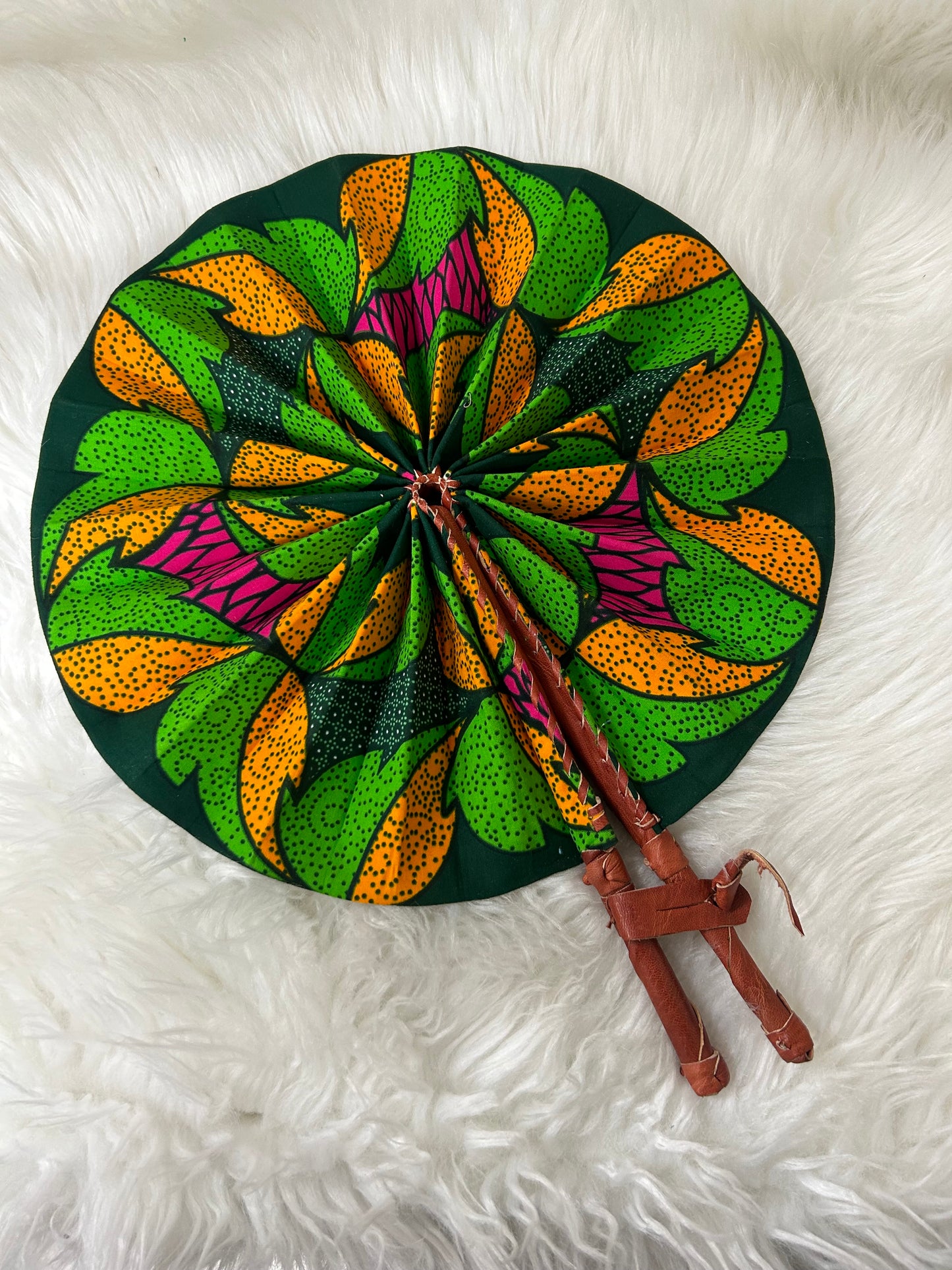 Ankara Leather  Fan