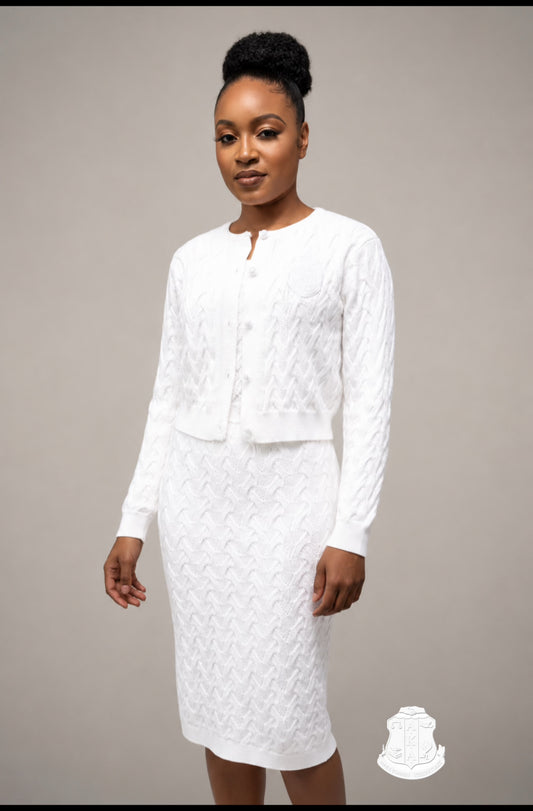 The Power Knit Dress Set AKA WHITE PRE - ORDER