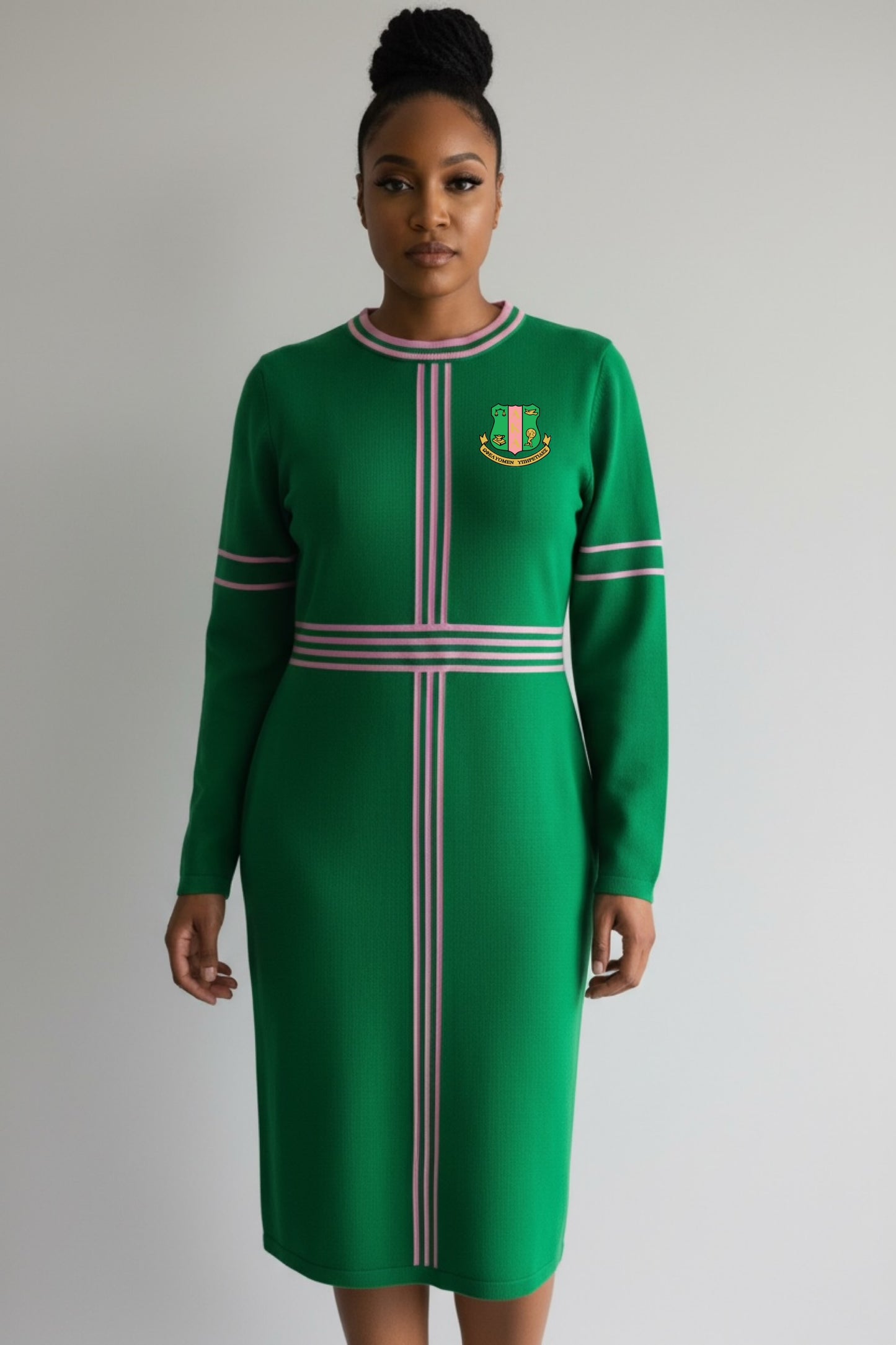 The Striped Knit Dress AKA -  GREEN - IN STOCK