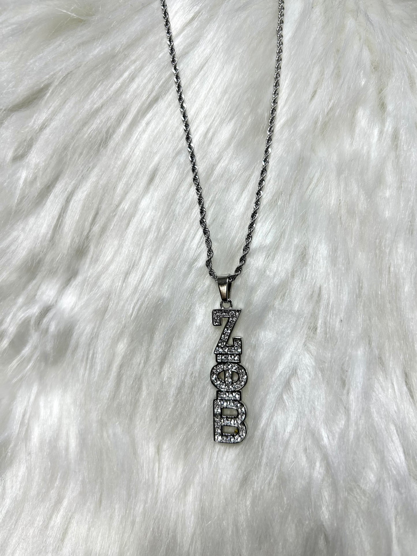 Zeta Phi Beta- vertical bling Necklace