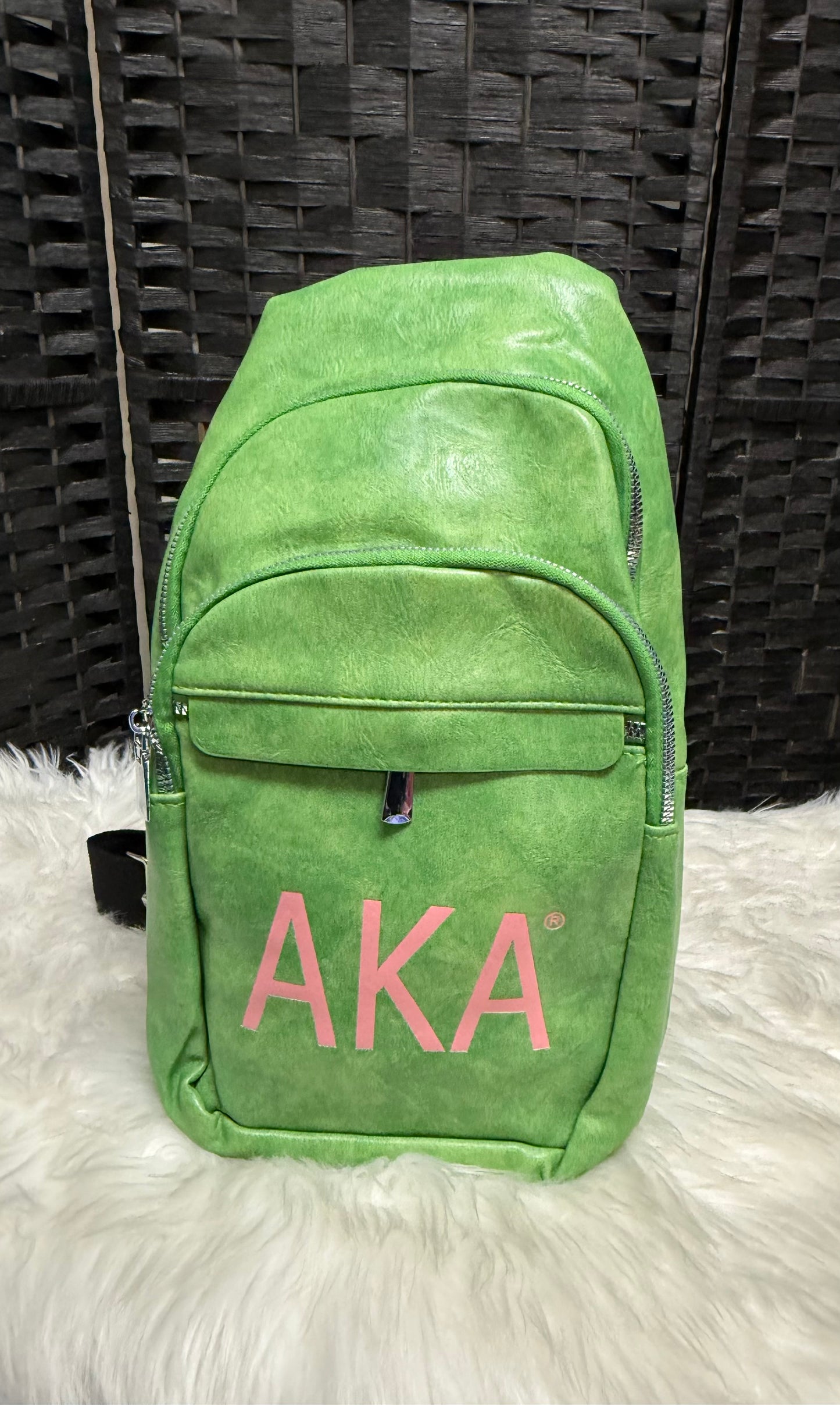 Greek Letter - Vegan Leather Sling Backpack
