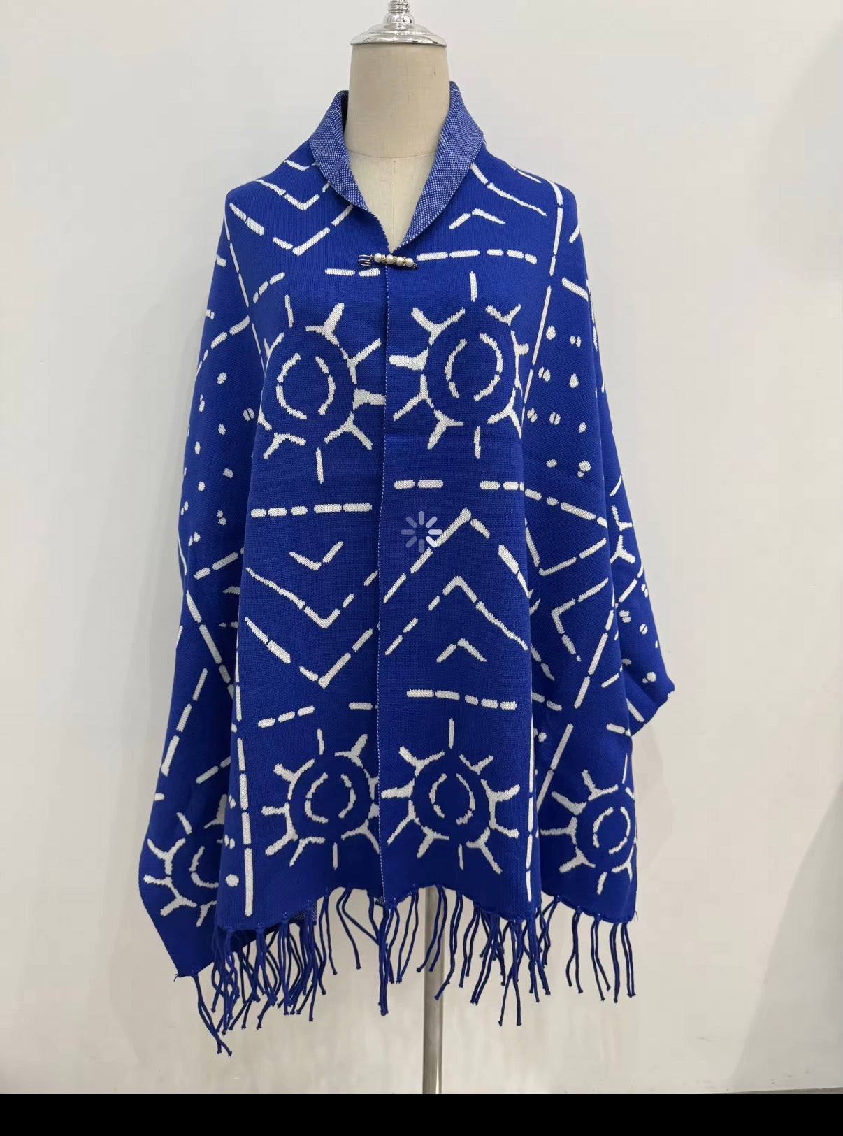 Blue and White ANKARA shawl
