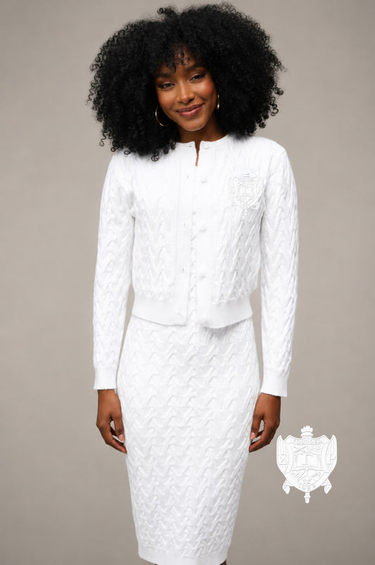 The Power Knit Dress Set - SGRHO WHITE PRE - ORDER