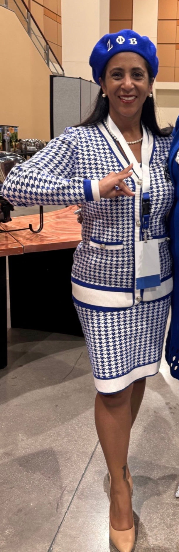 Zeta Phi Beta Houndstooth Cardigan SET PRE ORDER