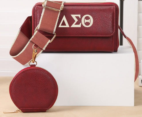 Delta Sigma Theta-large wallet (multiple compartment) crossbody
