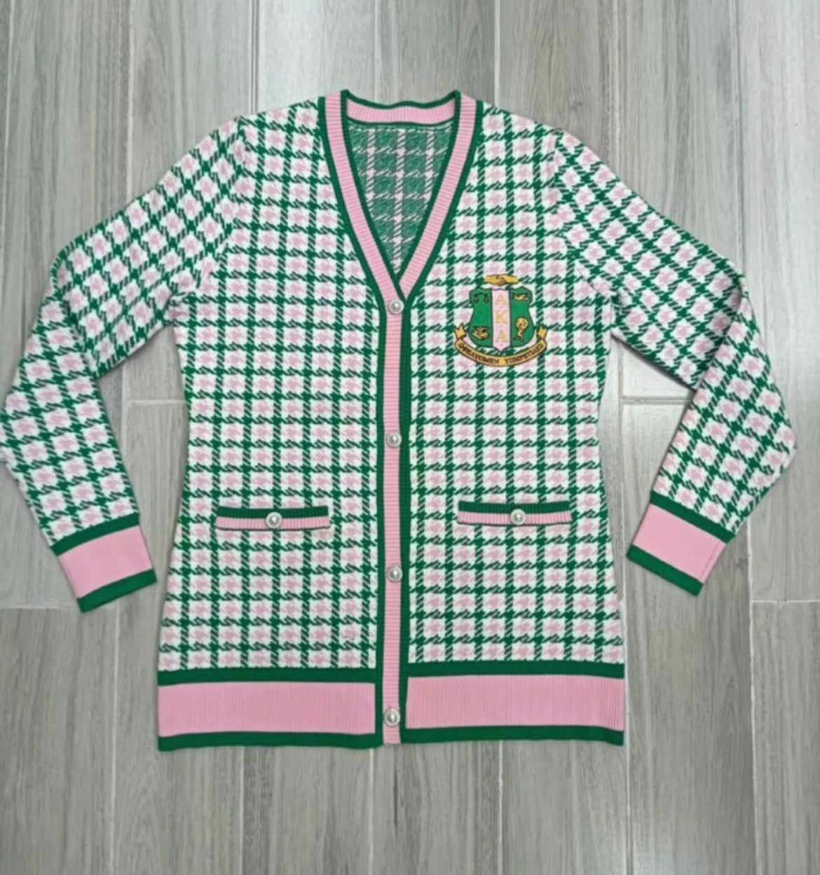 Alpha Kappa Alpha Houndstooth Cardigan ONLY PRE ORDER