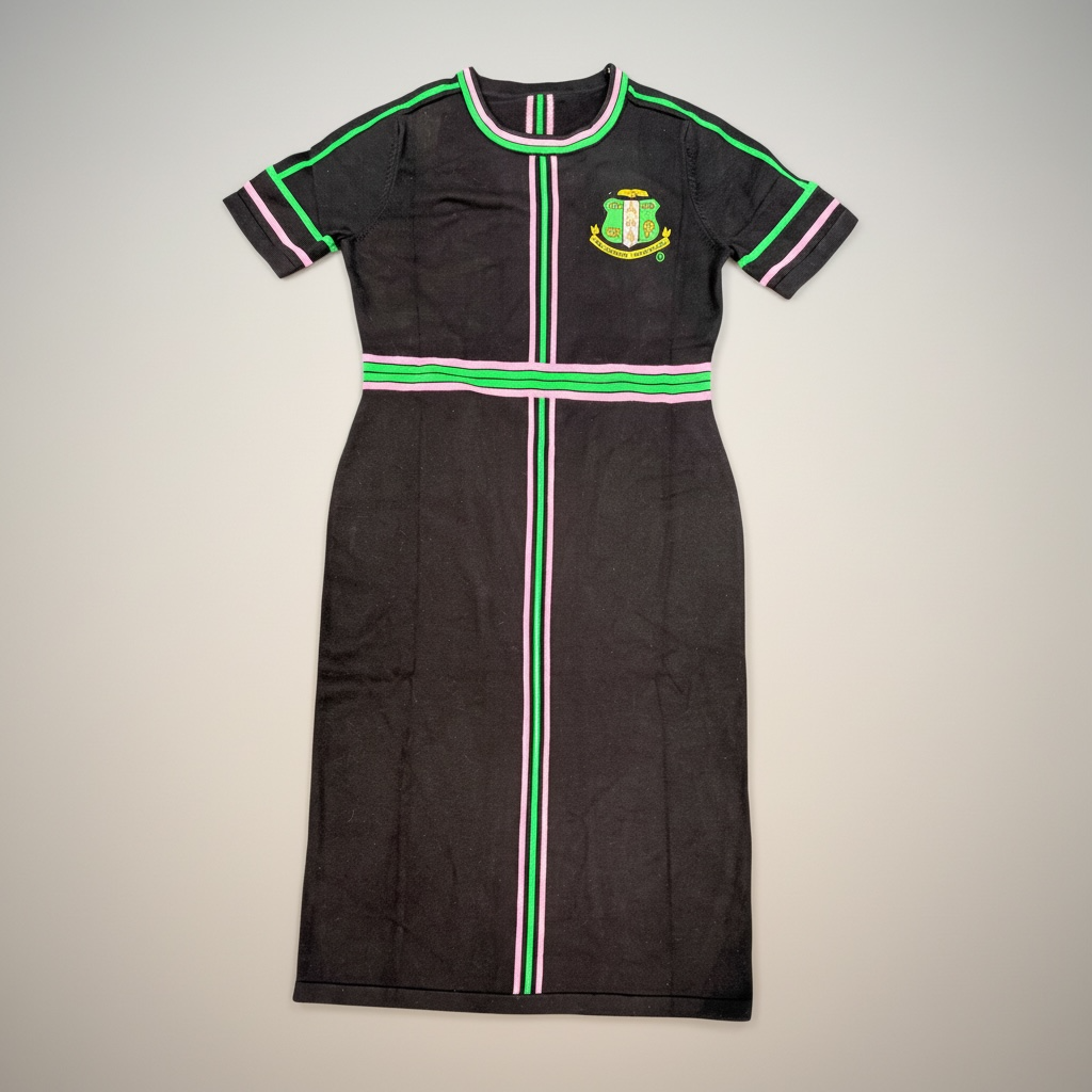 The Short Sleeved Striped Knit Dress AKA -BLACK- PRE ORDER