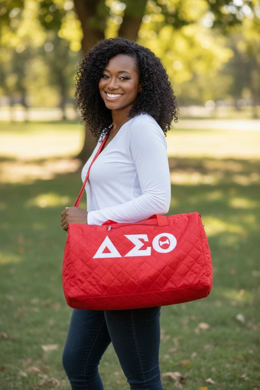 -RED Delta quilted bag