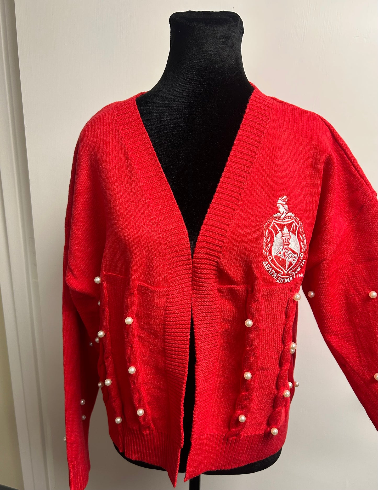 * NEW* Delta Sigma Theta Pearled Out Open Cardigan