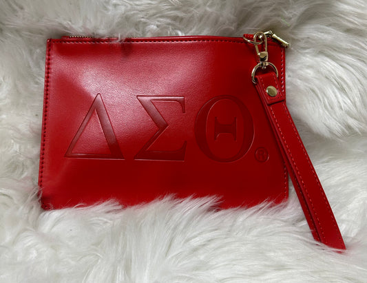 GREEK LETTER Delta Sigma Theta Embossed Wristlet