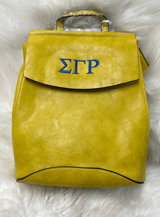 Sigma Gamma Rho Greek Letter Vegan Leather Convertible Bag