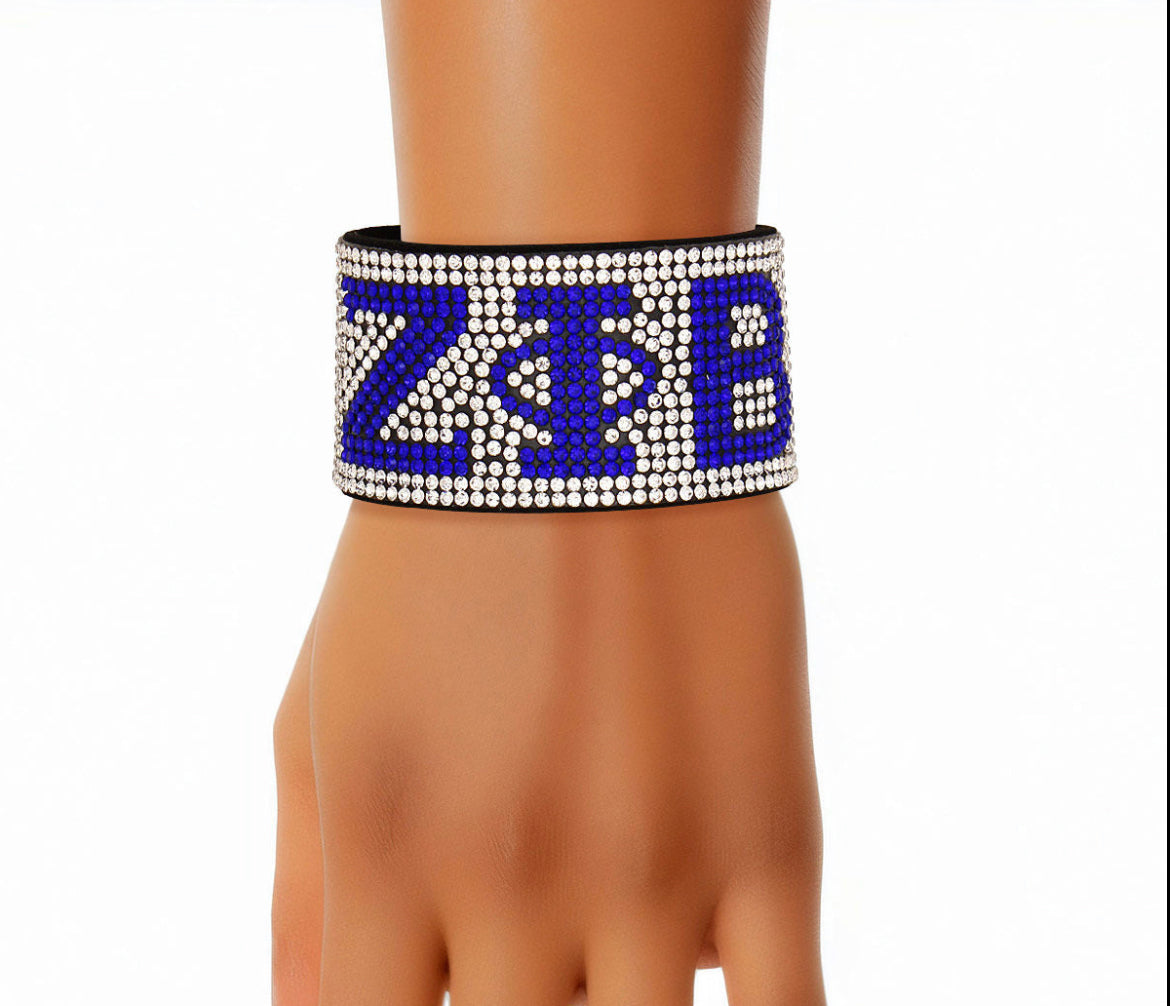 ZPB Sorority Clear Rhinestone Magnetic Bracelet