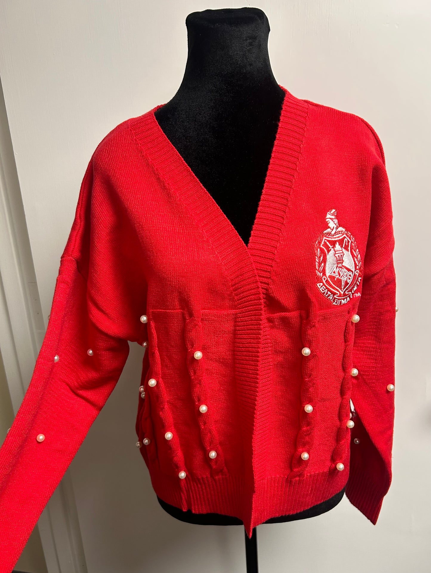 * NEW* Delta Sigma Theta Pearled Out Open Cardigan