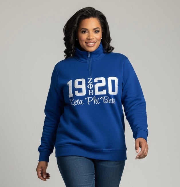 Zeta Phi Beta - Quarter Zip Sweatshirt