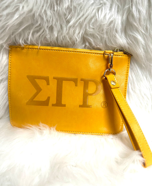 Greek LETTER SGRHO Embossed Wristlet