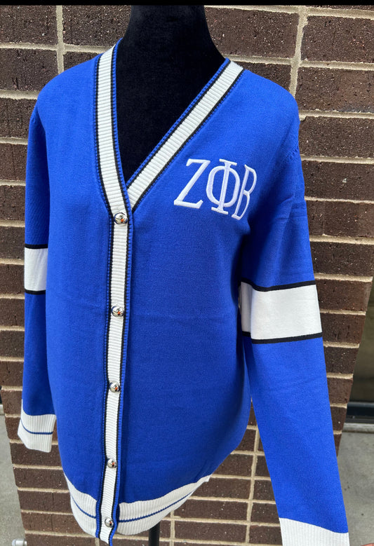 Zeta Phi Beta Silver Button Cardigan