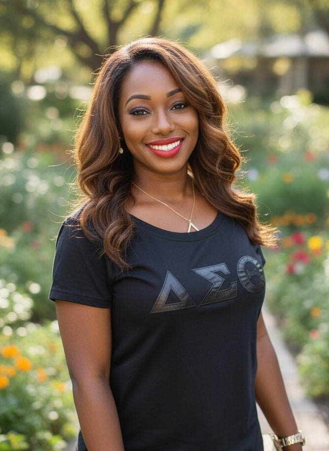 Delta Sigma Theta Greek Letter - premium T shirt