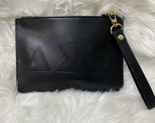 GREEK LETTER Delta Sigma Theta Embossed Wristlet