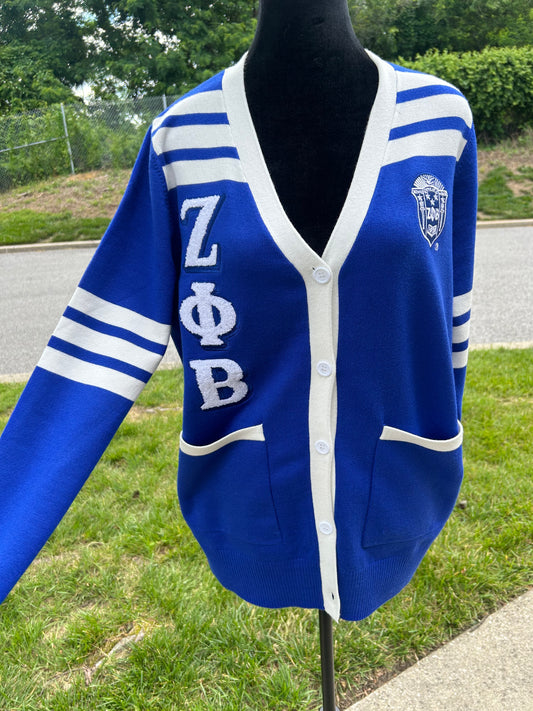 NEW DESIGN-Zeta Phi Beta Striped Sleeve Cardigan