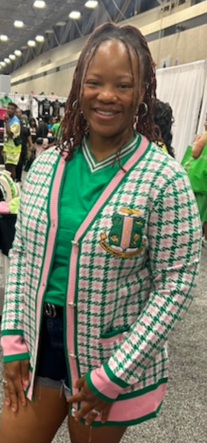 Alpha Kappa Alpha Houndstooth Cardigan ONLY PRE ORDER