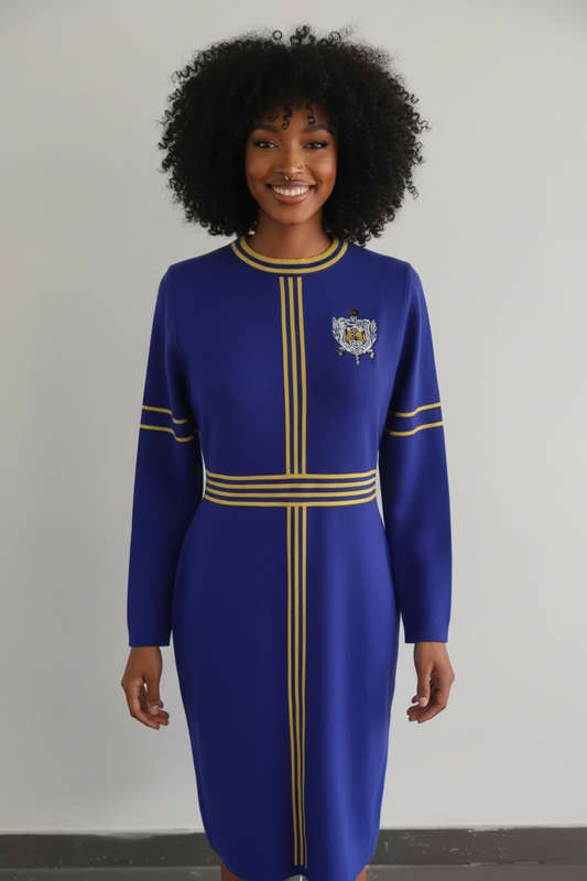 The Striped Knit Dress SGRHO -IN STOCK- BLUE