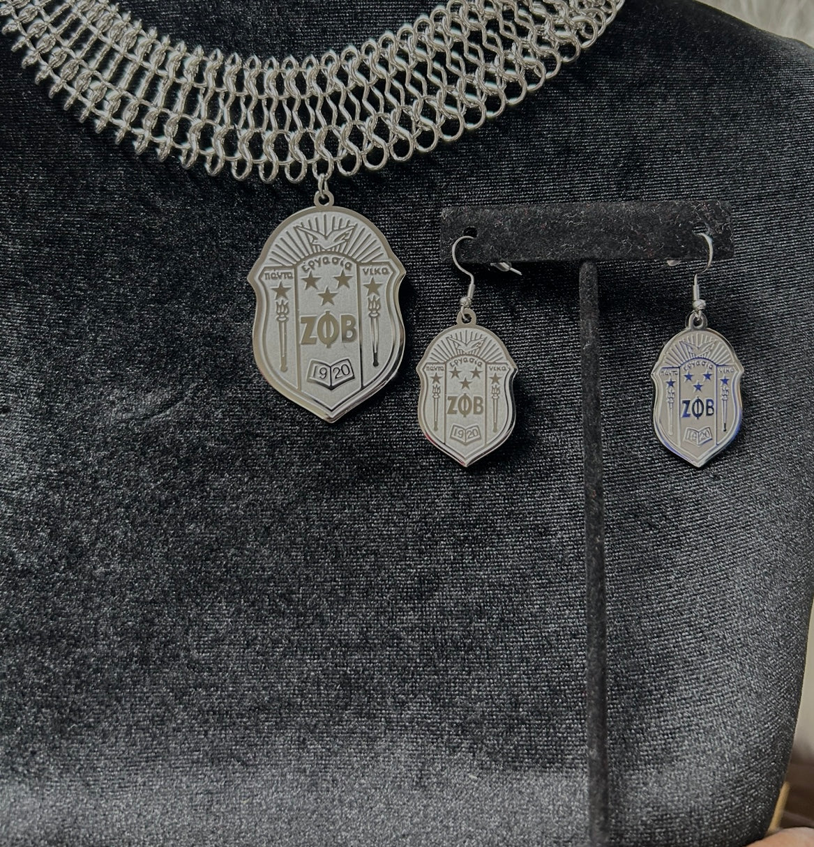 Zeta Phi Beta - Crest Necklace Set