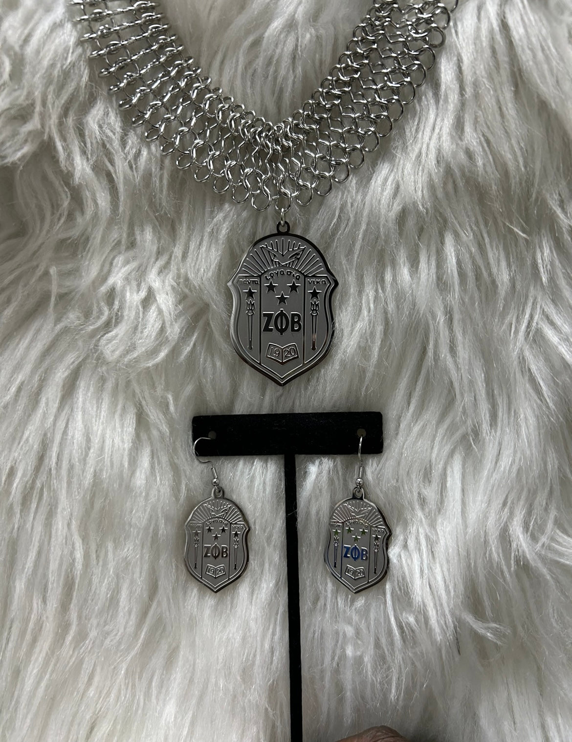 Zeta Phi Beta - Crest Necklace Set