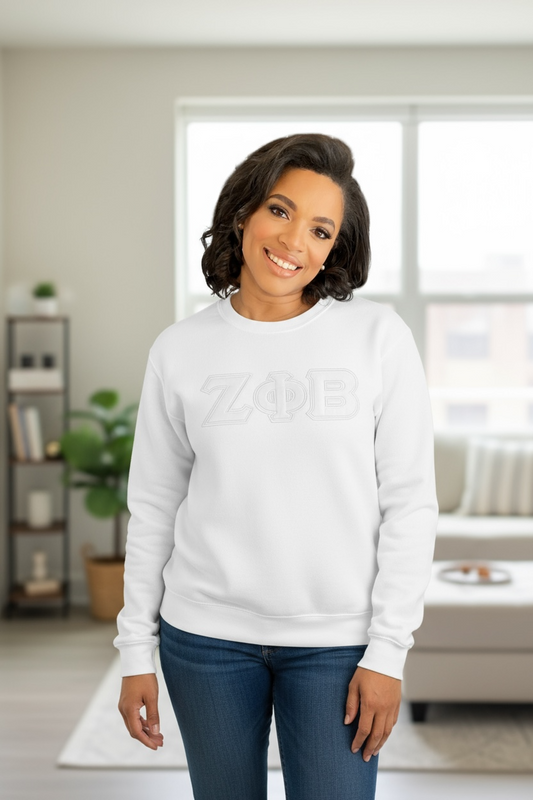 Pure White Greek Letter  SWEATSHIRT