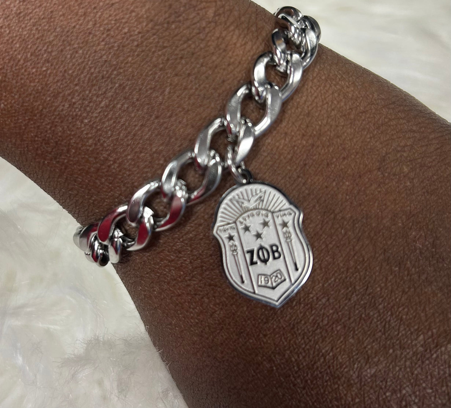 Zeta Phi Beta stainless steel bracelet