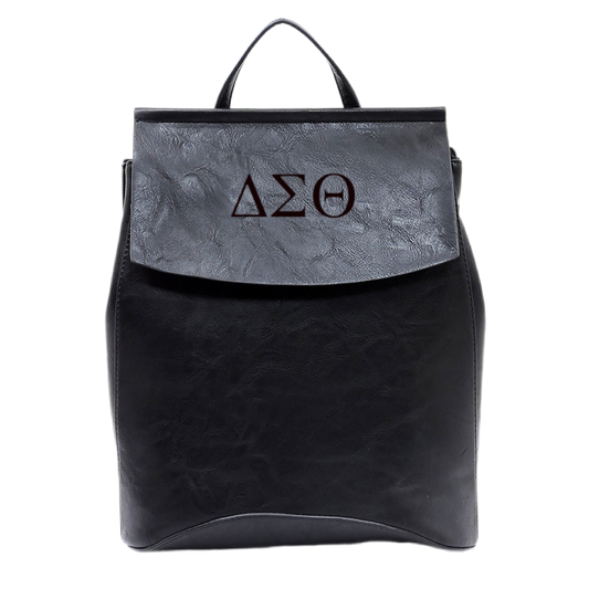 Delta Sigma Theta Greek Letter Vegan Leather Convertible Bag