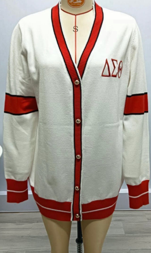 Crimson and Cream Delta Sigma Theta Cardigan