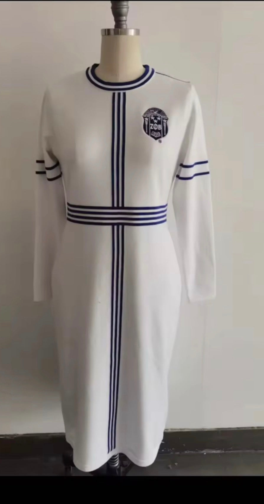 The Striped Knit Dress Zeta WHITE