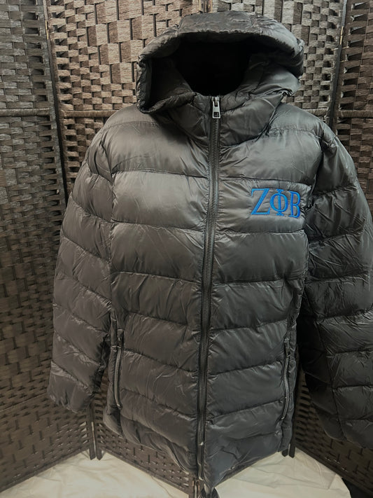 Puffer Hoodie Jacket ZETA- BLACK