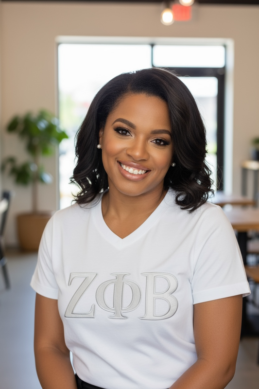 Zeta Phi Beta - embroidered premium T shirt