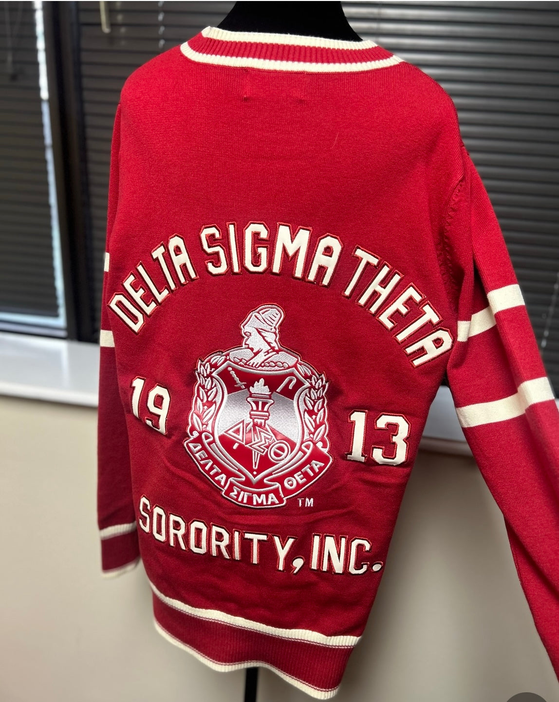 NEW DESIGN Delta Sigma Theta Striped Sleeve Cardigan