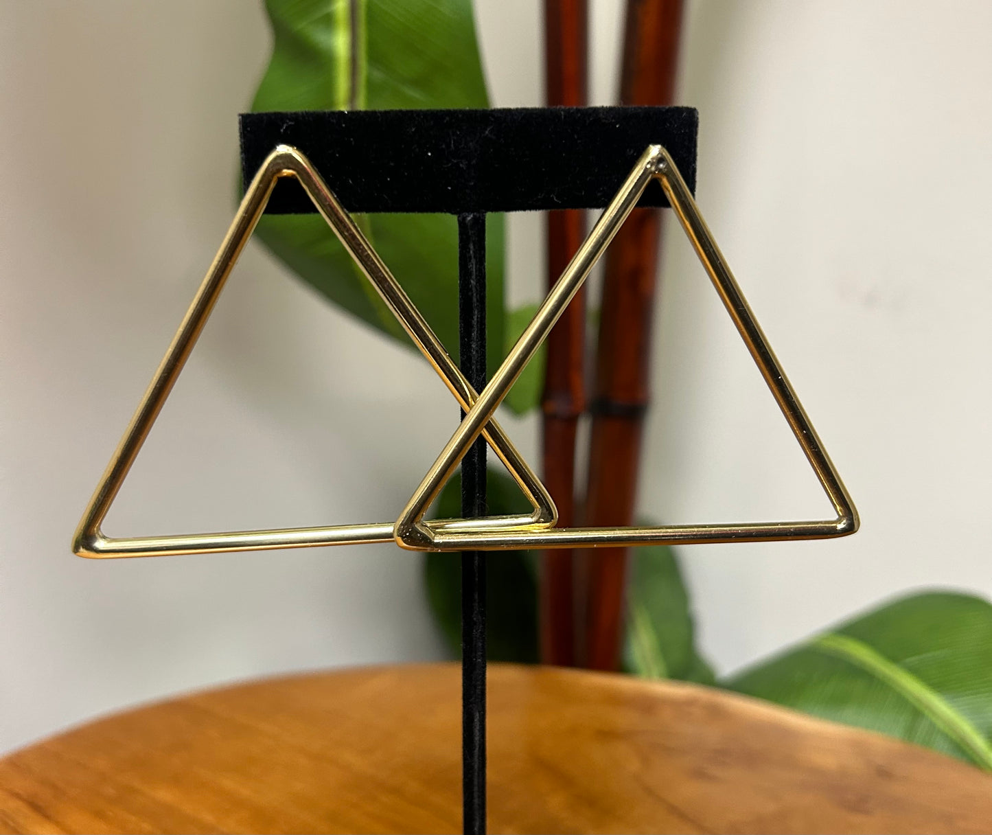 Brass Pyramid Earrings