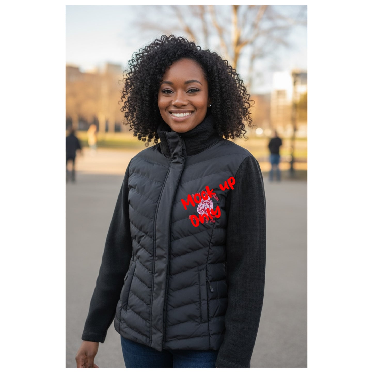 Mixed Media  Jacket- BLACK