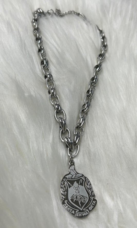 2.0 Delta Sigma Theta - Crest Necklace- SILVER