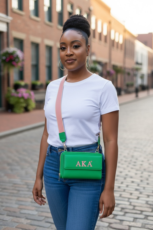 Alpha Kappa Alpha (multiple compartment) crossbody