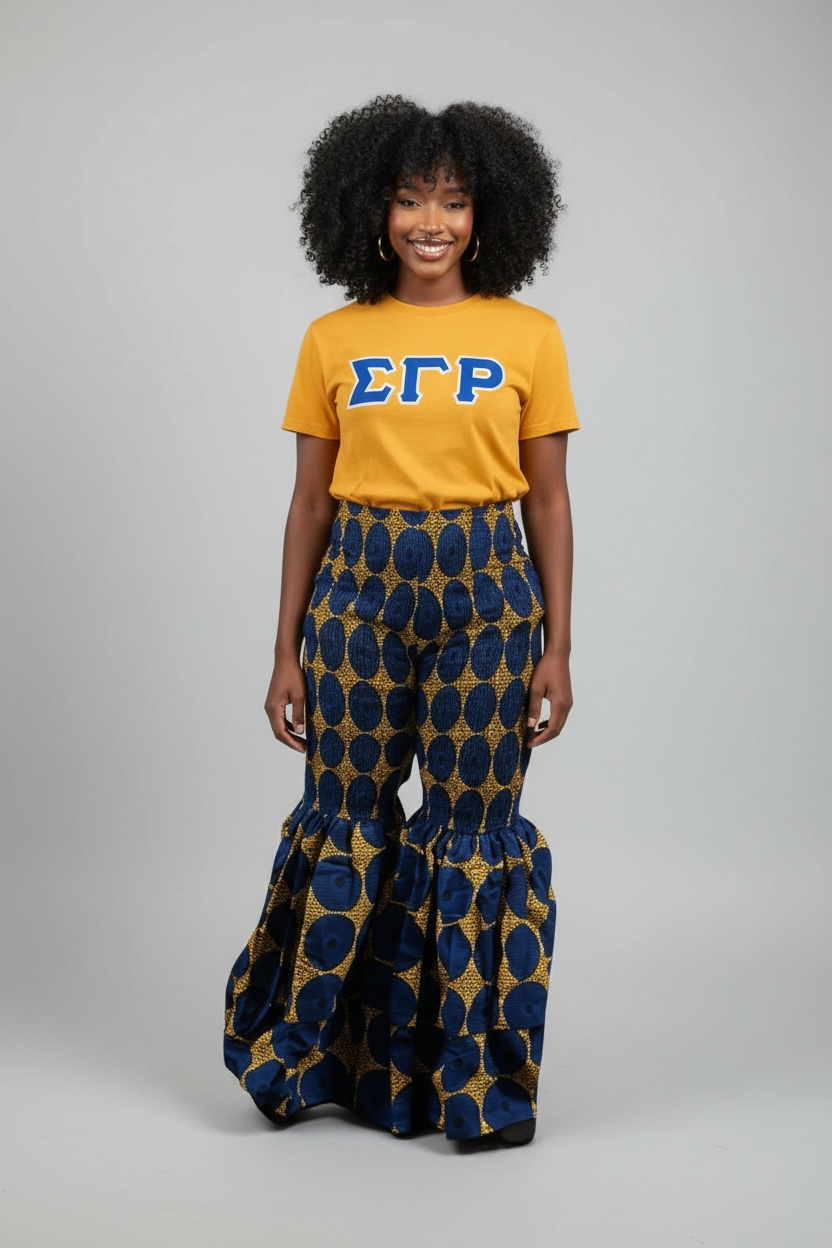 African Print Pants Double flare Wide Legged)
