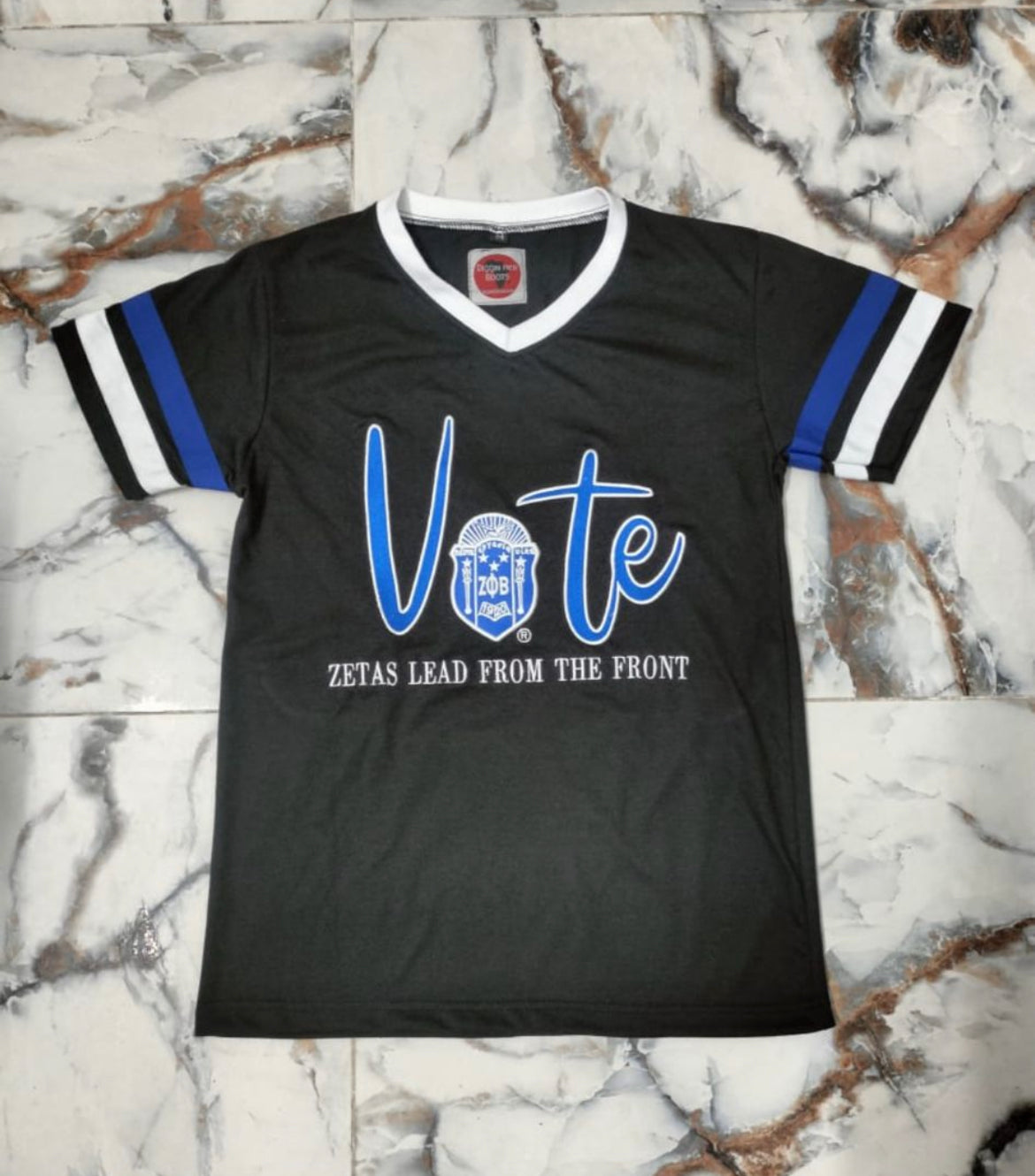 VOTE Zeta Phi Beta embroidered premium T shirt- ships in 10 days