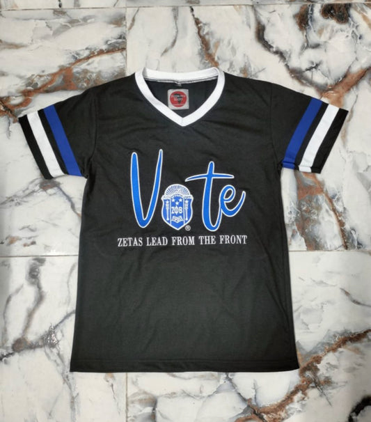 VOTE Zeta Phi Beta embroidered premium T shirt