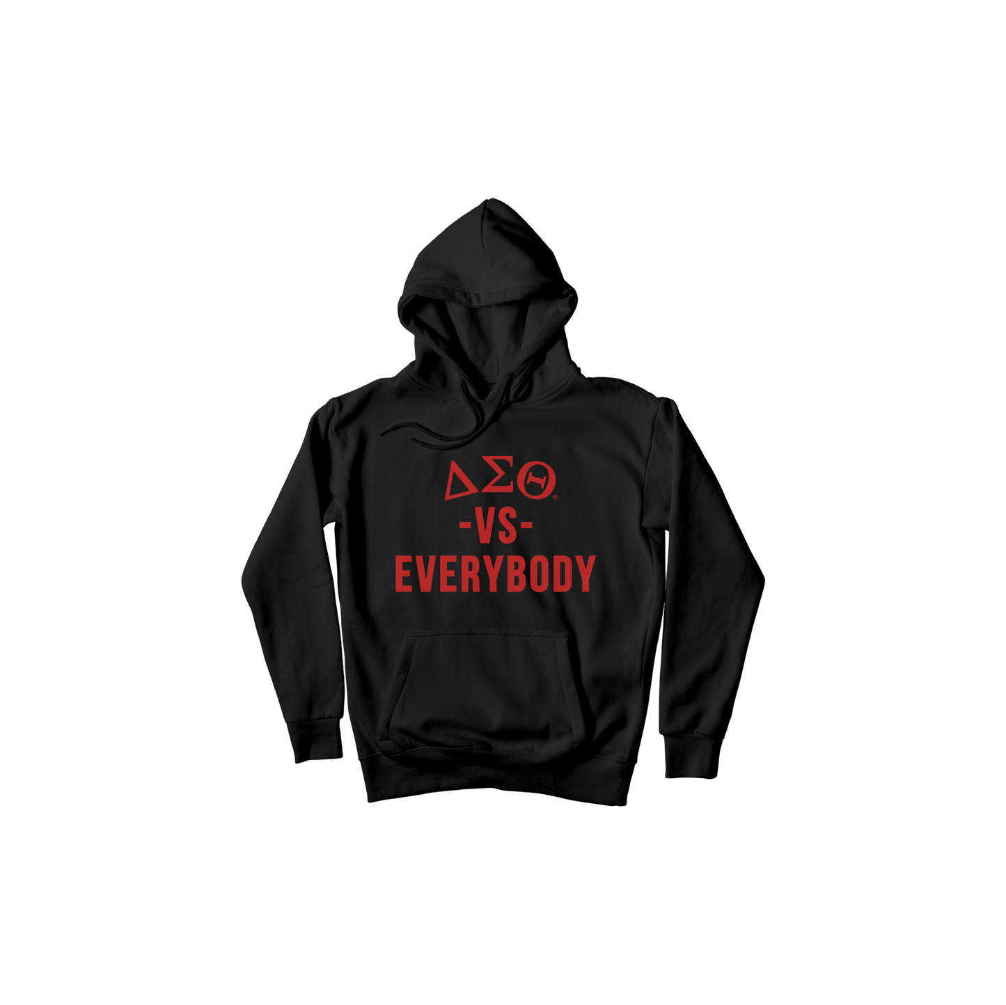 DST vs. Everybody Black Hoodie with Red Lettering