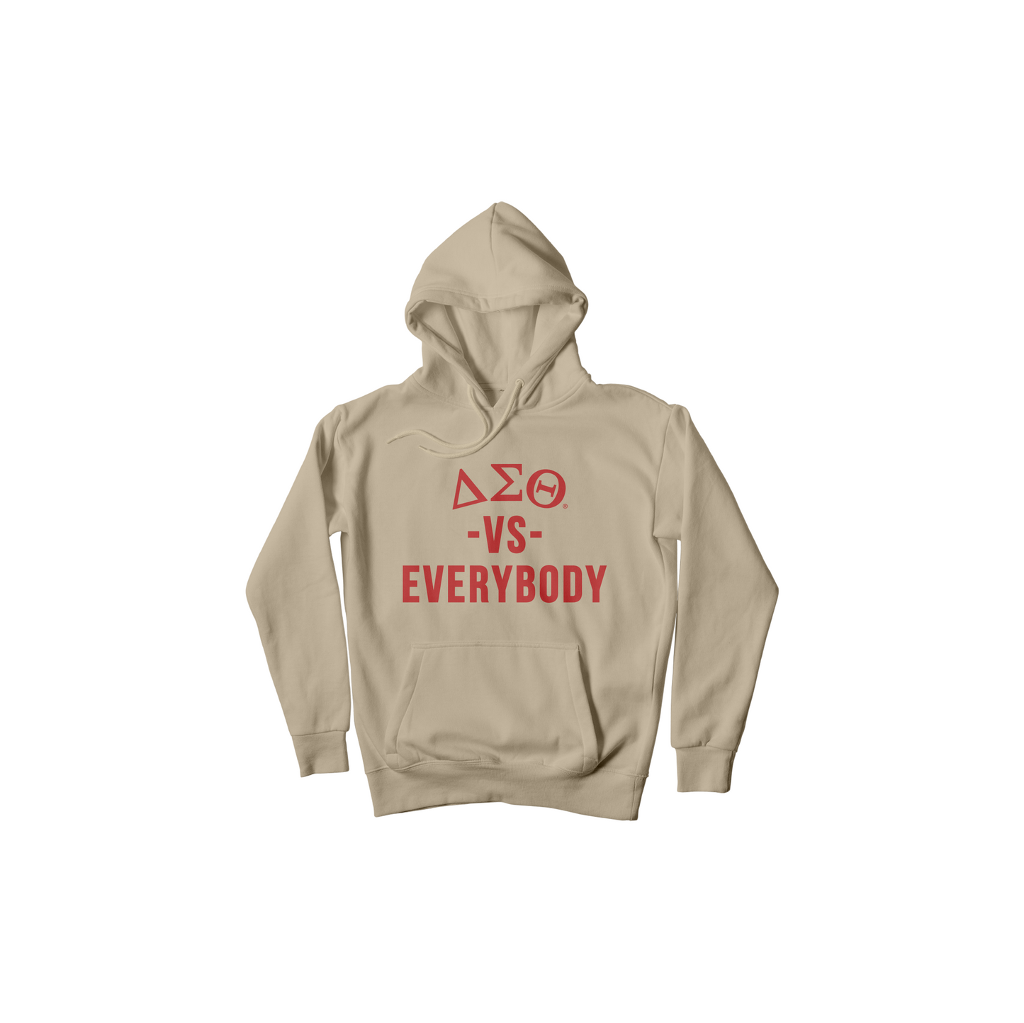 DST vs. Everybody Cream Hoodie with Red Lettering