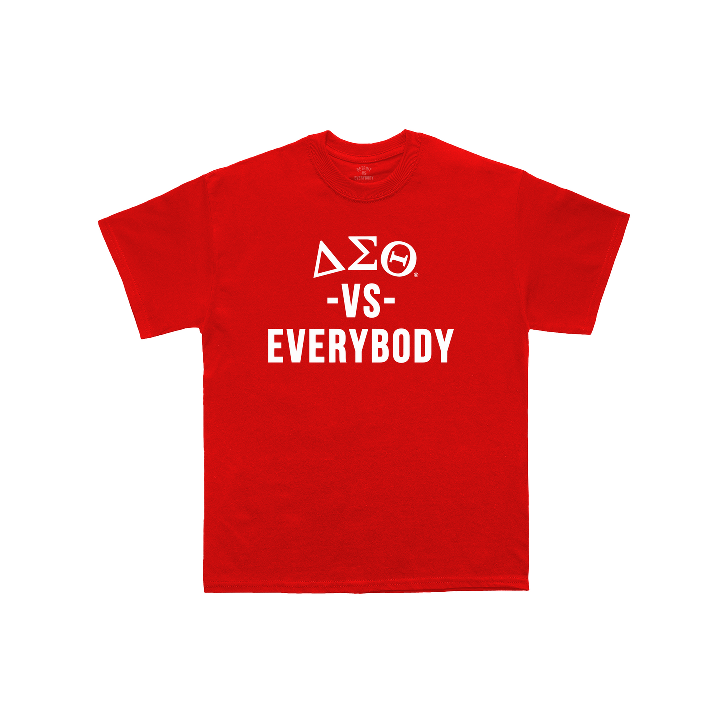 DST vs. Everybody Red T-Shirt with White Lettering