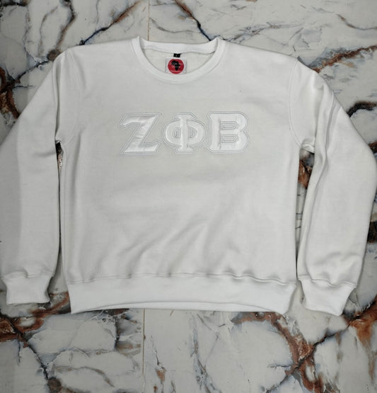 Pure White Greek Letter  SWEATSHIRT