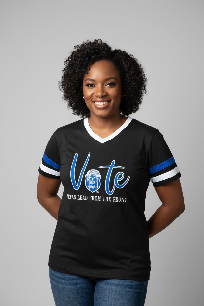 VOTE Zeta Phi Beta embroidered premium T shirt