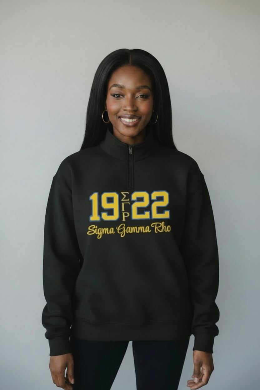 Black SGRho Quarter Zip