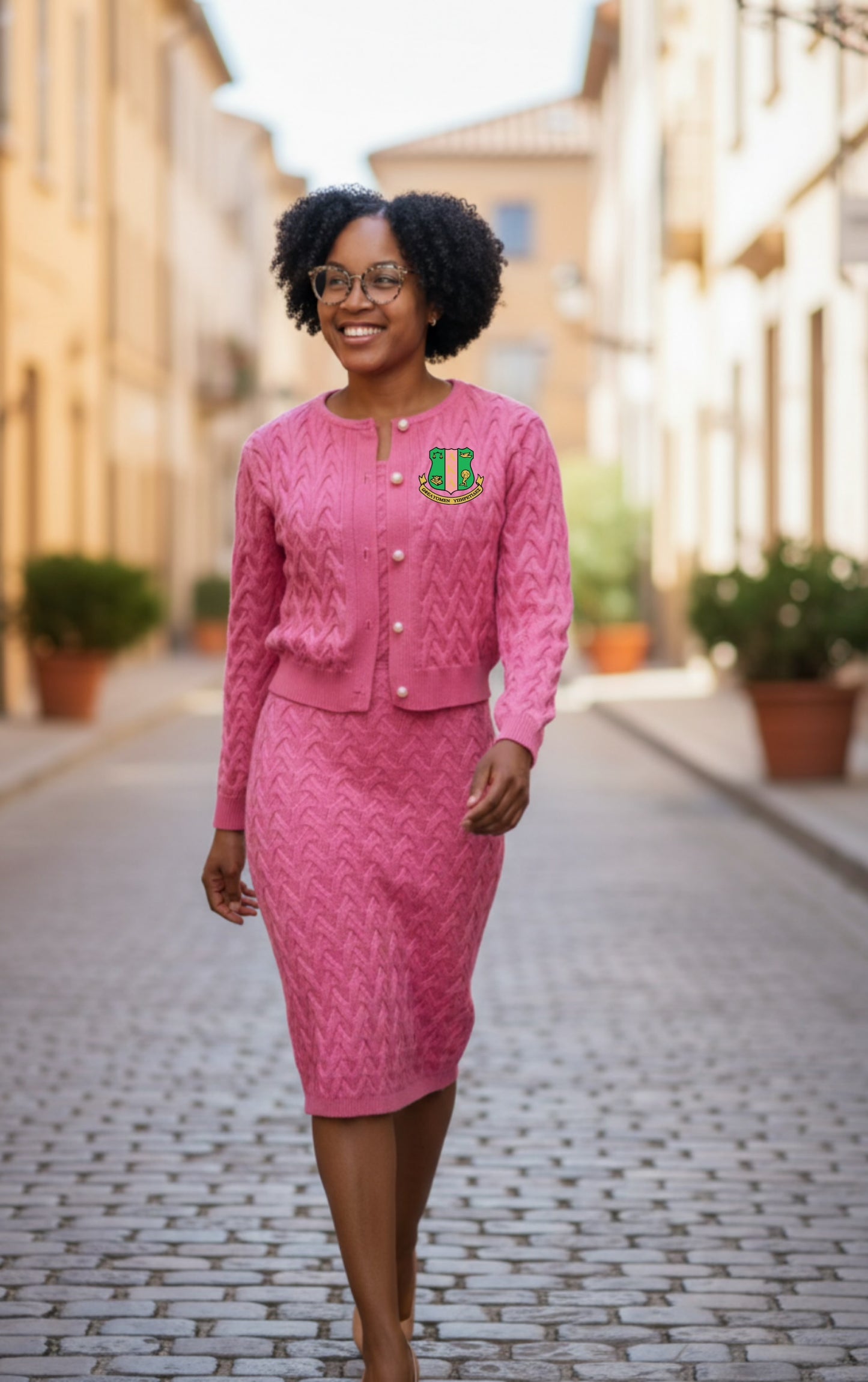 The Power Knit Dress SET PINK- PRE ORDER