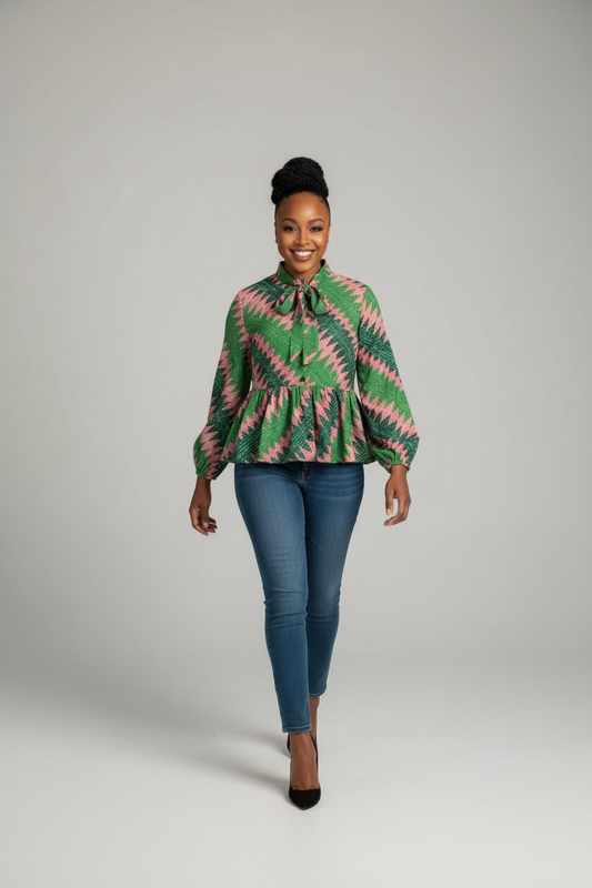 "Ms Jackson" Peplum Top SIZE UP**